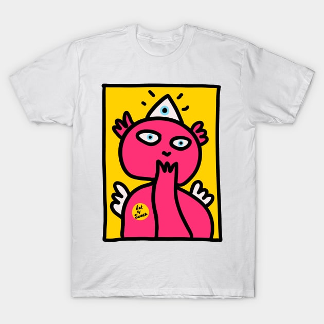 Pink Cool Alien Graffiti T-Shirt by signorino